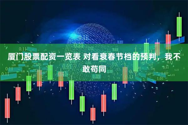 厦门股票配资一览表 对看衰春节档的预判，我不敢苟同